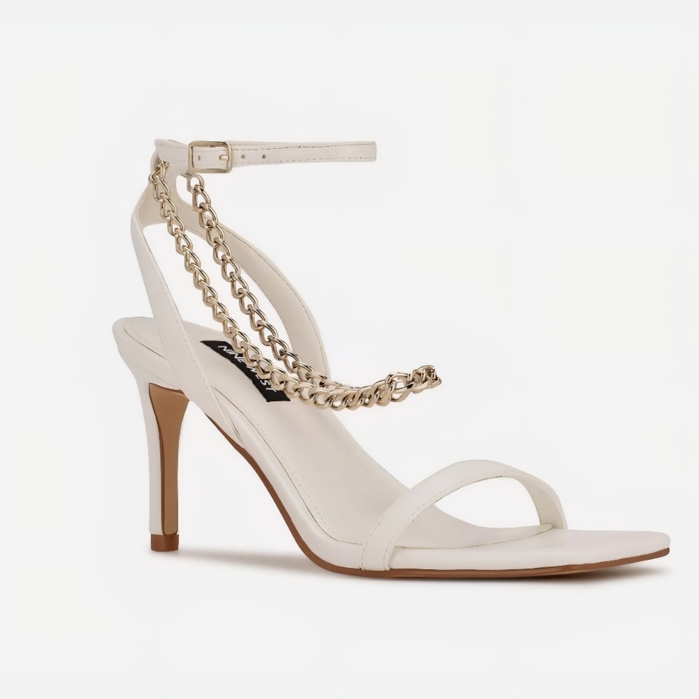NWT Nine West Tallo Sandal White Strappy Heels